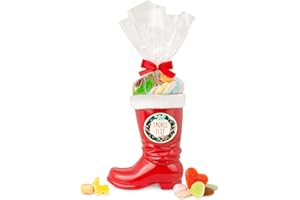 ‎DER ZUCKERBÄCKER Santa Schmaus - Cute Santa Claus Boots, 330 g with Best Candy Mix, Great Santa Gift