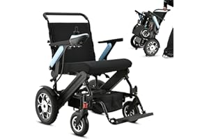 WISGING Leichter faltbarer elektrischer Rollstuhl für Senioren, Smart Travel Electric Rollstühle für Erwachsene, Reisegröße, Fluggesellschaft genehmigt - 2 x 250W Motoren Leistung, 20km Cruise Range