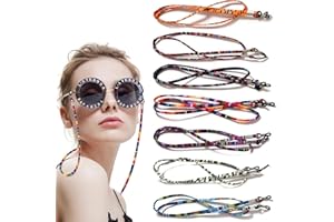 TCASENER 7 Pezzi Laccio Occhiali, Multicolore Cordino per Occhiali, Regolabile cinturino catena occhiali sole Cinturino per Occhiali per donna, uomini, bambini