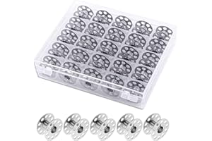 STOUCLA Canette Metal Machine a Coudre, Bobines de Fil en métal vides pour Machine à Coudre avec boîte de Bobine, 25 Pièces
