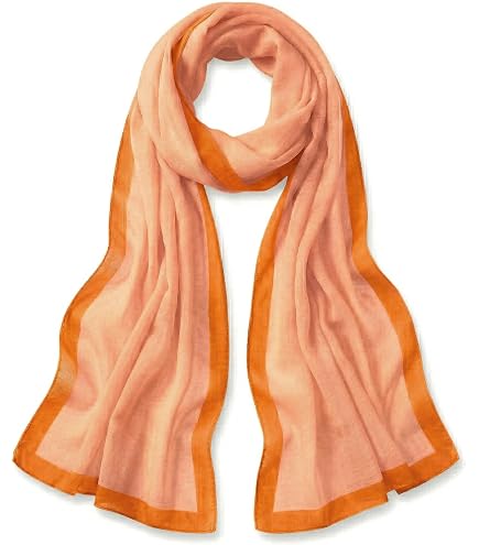 Sciarpa Leggera Donna Gloop, 170x85 Cm, Effetto Gradiente Blu-Grigio-Rosa, Morbida In Viscosa E Cotone