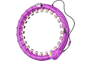 SPMOVE Hula Hoop Reifen Erwachsen,Smart Hula Hoop mit Gewicht Kugel, Smart Fitness Reifen mit Zähler, Fitness Hoop mit Gravitationsball und 360° Massage, 24 Teiliger Abnehmbarer Hula Hoop