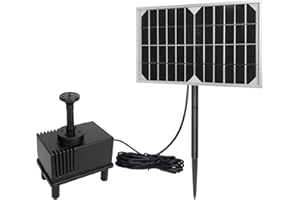 YUENFONG Pompe solaire 5 W pour fontaine, bassin, fontaine, étang, pompe solaire pour jardin, salle à oiseaux, décoration de jeu d'eau