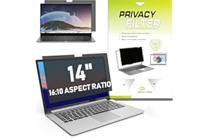 LAMA Filtre de confidentialité Universel pour Ordinateur Portable de 14", Protection d'écran Anti-lumière Bleue, Anti-Reflets, Anti-UV, 301 x 188 mm (16:10)