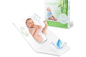 ALLSTOREITALIA Traversina Neonato, Coprimaterasso Lettino Neonato, Impermeabile In Bamboo Morbido, Cotone Traspirante, Anti Soffoco, dimensioni 60x120 cm, Oeko-Tex, Resistente All'umidità