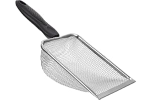 VILLCASE Stainless Steel Reptile Sand Litter Scoop, Fine Mesh Metal Reptile Litter Cleaner Scooper, Sand Substrate Scoop -ovel Easy to Clean for Sand Bedding Gecko Lizard Spider