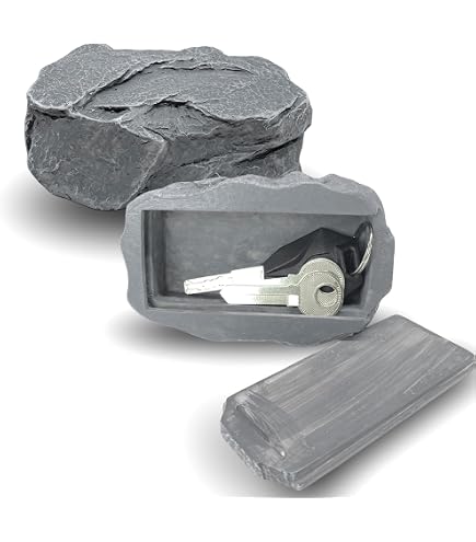 LELE LIFE Lot de 2 caches de clés en forme de rocher à l'extérieur – Cachez une clé à l'extérieur pour la maison en toute sécurité, le porte-clés de rechange caché ressemble LELE LIFE Lot de 2 caches de clés en forme de rocher à l'extérieur – Cachez une clé à l'extérieur pour la maison en toute sécurité, le porte-clés de rechange caché ressemble