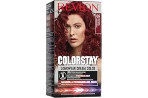Revlon Colorstay Tinte Pelo Mujer, Coloración Permanente de larga duración, Incluye mascarilla potenciadora del color, Hasta 8 semanas de color, Tono 6.6 Rojo Intenso