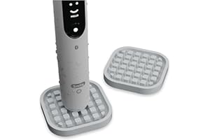 ‎QIKFRESH Qikfresh - 2 Stück Zahnbürstenhalter für elektrische Zahnbürsten | Kompakter Untersetzer als Ablage für Elektrozahnbürsten | Zahnbürstenständer aus lebensmittelechtem Silikon (Grau)