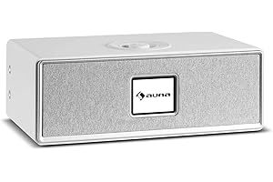 auna Simpfy - Wireless Speaker, Internet/DAB + / FM Radio Tuner, Bluetooth Function, HCC Display: 2.8" LCD Colour Display, App Control via UNDOK, AUX Input, Line Output, USB Port, White