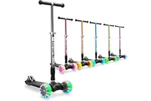 3StyleScooters RGS-3 Kids Scooter for Ages 3-12 - 3 Wheels Scooters with LED Light Up Wheels for Boys, Girls, Toddlers, Children - Adjustable Height Kick Tri Scooter with Foldable Travel Design