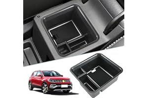 SKTU V W T-Cr0ss 2019-2023 2024 Vassoio del Bracciolo, Scatola di Immagazzinaggio per Vano del Bracciolo, Organizer per Console Centrale (Bianco)