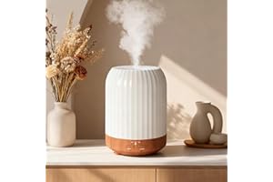 LIBERSHINE Diffusore di Oli Essenziali, Diffusore Oli Essenziali Nebulizzatore con Luce a 7 Colori，Umidificatore Ambiente Oli Essenziali Protezione da Interruzione di Corrente（250ml)