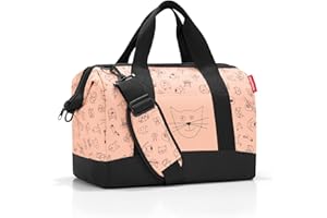 reisenthel Allrounder M Kids in Rosa mit süßem Tiermotiv – Kleine Reisetasche für Kinder – Mit Stecklasche für Reisetrolleys