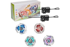 DEZAWRTY X Kreisel Battle Set, 6 Kampfkreisel 2 Launchers, Gyro Starter Pack für Jungen Spielzeug Kinder Geburtstag Spielzeug 6+ (BB207)