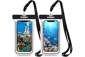 ivoler wasserdichte Handyhülle Tasche 2 Stücke, Handytasche Wasserdicht, Handy Wasserfest Hülle, Universal Staubdichte Schutzhülle für iPhone, Samsung, Huawei, usw bis zu 6.7 Zoll. (Schwarz+Schwarz)