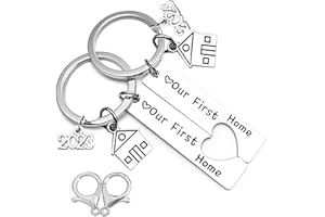 CVOZO Portachiavi Casa Nuova Coppia, Regalo Portachiavi Prima Casa di Inaugurazione, Della Casa, Portachiavi Ornamentonto per Coppie (GIFT BOX)
