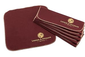 Langer & Messmer panni per lucidare la pelle liscia in 100% cotone in un pratico set - Il panno per lucidare le scarpe per la cura professionale delle calzature (Bordeaux | Beige)