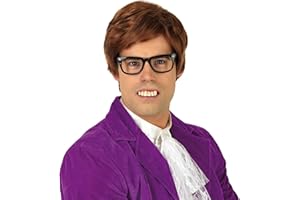 Fun Shack Peluca Espía Seductor Adulto, Peluca Castaña Corta Gigolo Hombre, Pelucas Años 60 Hombre, Peluca Gigolo Hombre, Disfraz Mr Powers Hombre, Disfraz Carnaval Hombre Talla Unica