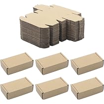 Ellbest 50 Pack Kraft Paper Boxes, Foldable Rectangular Paper Box ...