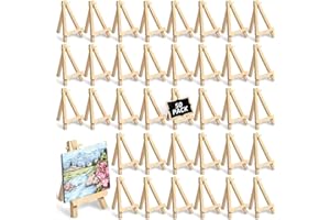 JMIATRY 50 Pcs Chevalet de Table 8×15cm, Mini Chevalet Bois pour l'Exposition de Peinture, Dessin, Cadre Photo