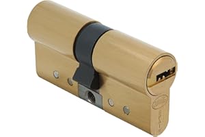 Amig, Cilindro de seguridad, Cerradura para puerta, Bombín de doble embrague, Antitaladro, Incluye 4 llaves, Dorado, Medidas: 70 (35-35 mm)
