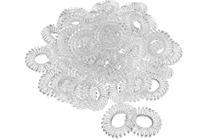 SUSSURRO 40 Pcs Spiral Hair Ties - Traceless Coil Hair Ties Elastic Spiral Ponytail Holder Plastic Phone Cord Hair Coil Bands for Women Girls (Clear)