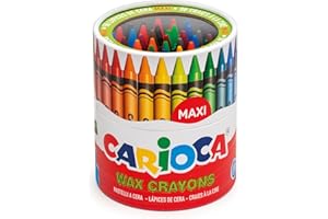 Carioca MAXI WAX | 42388 - Scatola Pastelli a Cera Maxi, Colori Assortiti, 50 pezzi, Multicolore