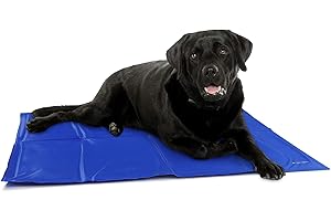 Navaris Kühlmatte Hund Kühldecke Katzen - Abkühlung Kühlmittel für Tiere - Gelmatte für Bett oder Auto - Regulierung der Körpertemperatur - Selbstkühlende Matte 81x96cm
