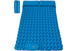 FORRINX Colchón de Camping Doble Ultraligero Inflable Colchones Hinchable 2 Personas 200 * 130CM Esterilla autoinflable para Camping Colchón de Aire para Exteriores, Trekking, Playa