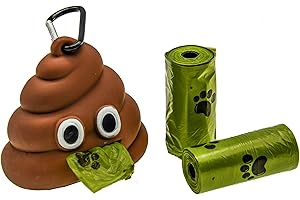 PROtastic Dispensador de bolsas de excrementos de emoji y 3 recambios de bolsas