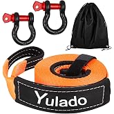 Yulado Trailer Car Sling, Rope 5 m x 5 cm 10T, with 26.455 LBS High Break Strength Shackle, 1 Black Storage Bag, Car, Truck,