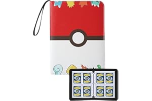 YOWXEEDI Álbum de Cartas para Pokemon Album para Cartas Coleccionables Tarjetero 4 Bolsillos Álbumes y Fundas para Cartas 400 para Pokemon