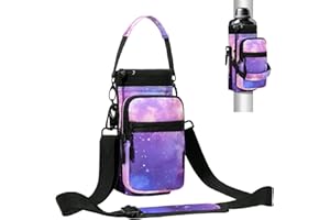 Nuovoware Portabottiglie Magnetico per Borsa da Ginnastica con Tracolla Regolabile, Borsa da Ginnastica Magnetica da 1000ml, Sacchetto per Bottiglie, Manica dell'Organizzatore, Cielo Stellato Viola