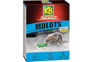 KB HOME DEFENSE MULOCERN - Céréales Anti-Mulot 150 g - Action radicale et forte attractivité - Actif dès la 1ère ingestion - Spécial lieux secs - 6 sachets de céréales de 25 g -Fabriqué en France