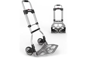 BUILDSKILL 60kg foldable trolley with wheels | no assembly | heavy-duty steel body with ABS plastic handle | padded grip | compact & portable luggage trolley cart for moving boxes, appliances, grocery