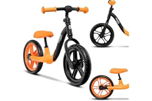 lionelo ALEX Kids Balance Bike for Ages 3+ Lightweight, Adjustable Seat, EVA Foam Wheels, Safety Handlebar, Up to 30kg Perfect Outdoor Adventurer Gift