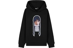 Wednesday Sweat à Capuche Fille, Pull Mercredi Addams Fille 7-16 Ans, Idée Cadeau Vetement Mode Enfant Ado