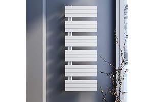 SONNI Badheizkörper 1590x600 mm Weiß, Handtuchheizkörper für Bad Heizkörper Flach mit Seitenanschluss Handtuchwärmer Handtuchhalter 1593W