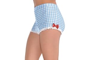 Yummy Bee - Boy Shorts for Women - Dorothy Costume Hot Pants - Fancy Dress Blue White Ruffle Shorts - Size 10 12 14