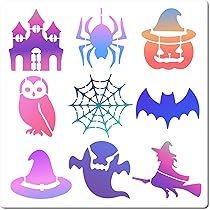 12 Stück Halloween Schablonen Set - Wiederverwendbar Für DIY Deko