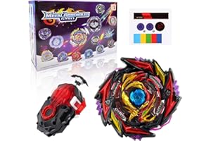 Acebwhtoy Conjuntos de Metal de Gyro, Peonza de Combate Estallido, Peonza con Lanzador para Beyblade Burst Turbo Evolution Rise Surge Arena, Conjunto de Peonzas Juguetes