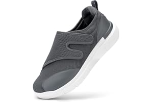 FitVille Extra Wide Fit Diabetic Shoes for Men Easy Close Orthopedic Slippers Adjustable Slip On Walking Sneakers for Swollen Feet Plantar Fasciitis