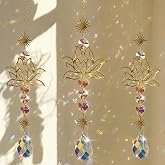 Crystal Dream Catcher, 3 Pieces Crystal Suncatcher, Suncatcher Hanging Ornament, Lotus Dream Catcher, Crystal Car Pendant in