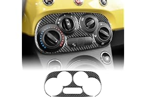 KUNGKIC Per Fiat 500 2008-2023 Abarth 595 2012-2023 Car Central Control AC Panel Pannello di controllo in fibra di carbonio Sticker Decorativi Accessori interni regalo, Nero, stile A