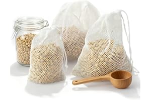 OnlyBP® Set 3 Mallas de Cocción para Cocer Garbanzos de Nylon - Bolsa para Legumbres Cocción de 0.5kg, 1kg y 2kg - Red para Garbanzo Cocido - Malla para Cocer Garbanzos y Verduras