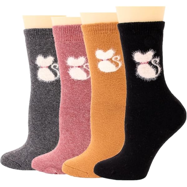 Caldodo Calzini termici di lana da donna, 5 paia, calzini invernali caldi e spessi, termici da donna, da trekking, da lavoro, traspiranti, per sport, in lana, in spugna, regalo, Serie 2, 36-41