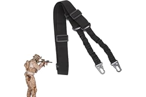 DOUKESH Cinghie per Fucile,Cinghia Fucile,Cinghia per Fucile da Caccia,Bretella per Fucile da Caccia,Cinghie per Fucile 2 Punti,Regolabile Antiscivolo Cinghia Tracolla per Fucile,Airsoft