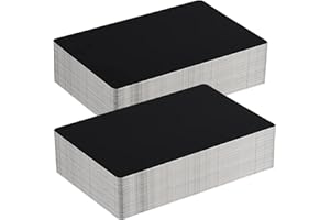 ZEONHEI 100 sztuk metalowych wizytówek, czarne, aluminiowe, puste kartki, grawerowane laserowo, wizytówki metalowe, karty biznesowe, dla klientów biurowych, zrób to sam", 86 x 54 x 0,21 mm