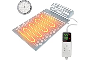 LIMERSHOW Matelas de massage chauffant avec oreiller - tapis d'acupuncture avec picots pour masser et détendre le cou et les épaules, tapis de massage pour le dos pour l'acupression chauffant